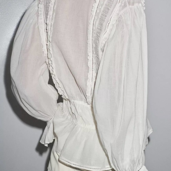 ZARA ROMANTIC SHIRT LACE ZW COLLECTION - Picture 7 of 8